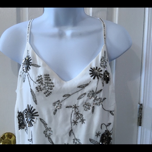 WHBM V-Neck Beaded Top - Picture 3 of 8